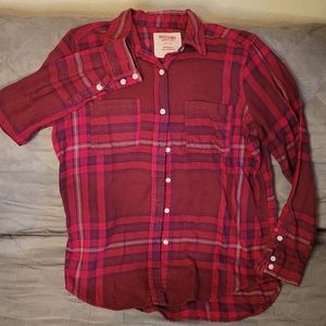 Massimo Supply Co, maroon flannel button up, women's, size S